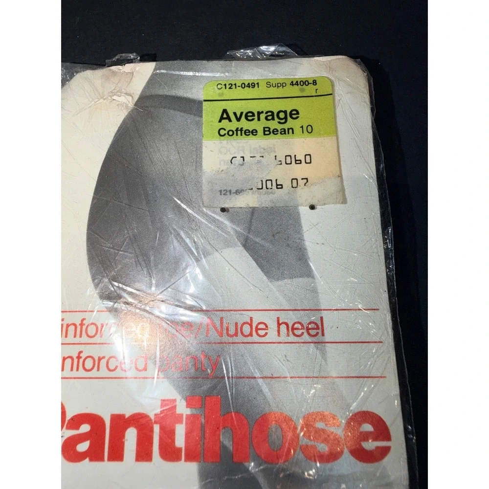 Vintage JCPenney Pantyhose Coffee Bean 10 Average Reinforced Toe Nude Heel USA